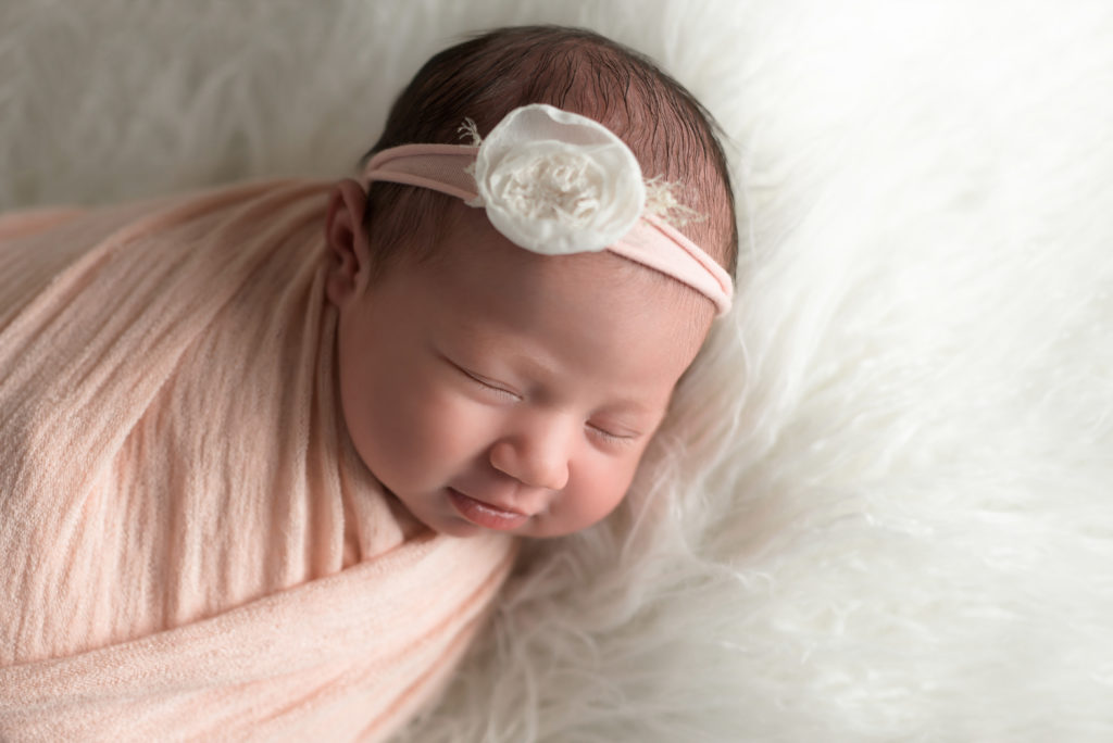 Baby Photographer in Weddington Pink and White