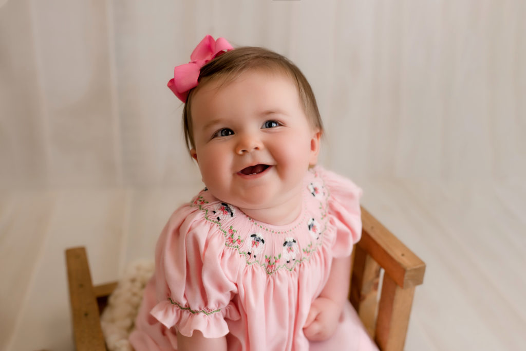 smiling baby in studio Indian Trail