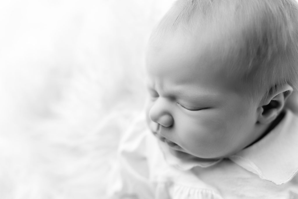 asleep newborn boy black and white photography photograph in studio