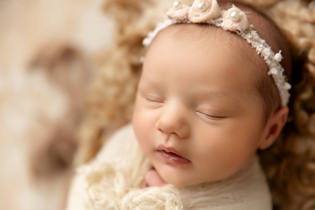 close up of newborn sleeping