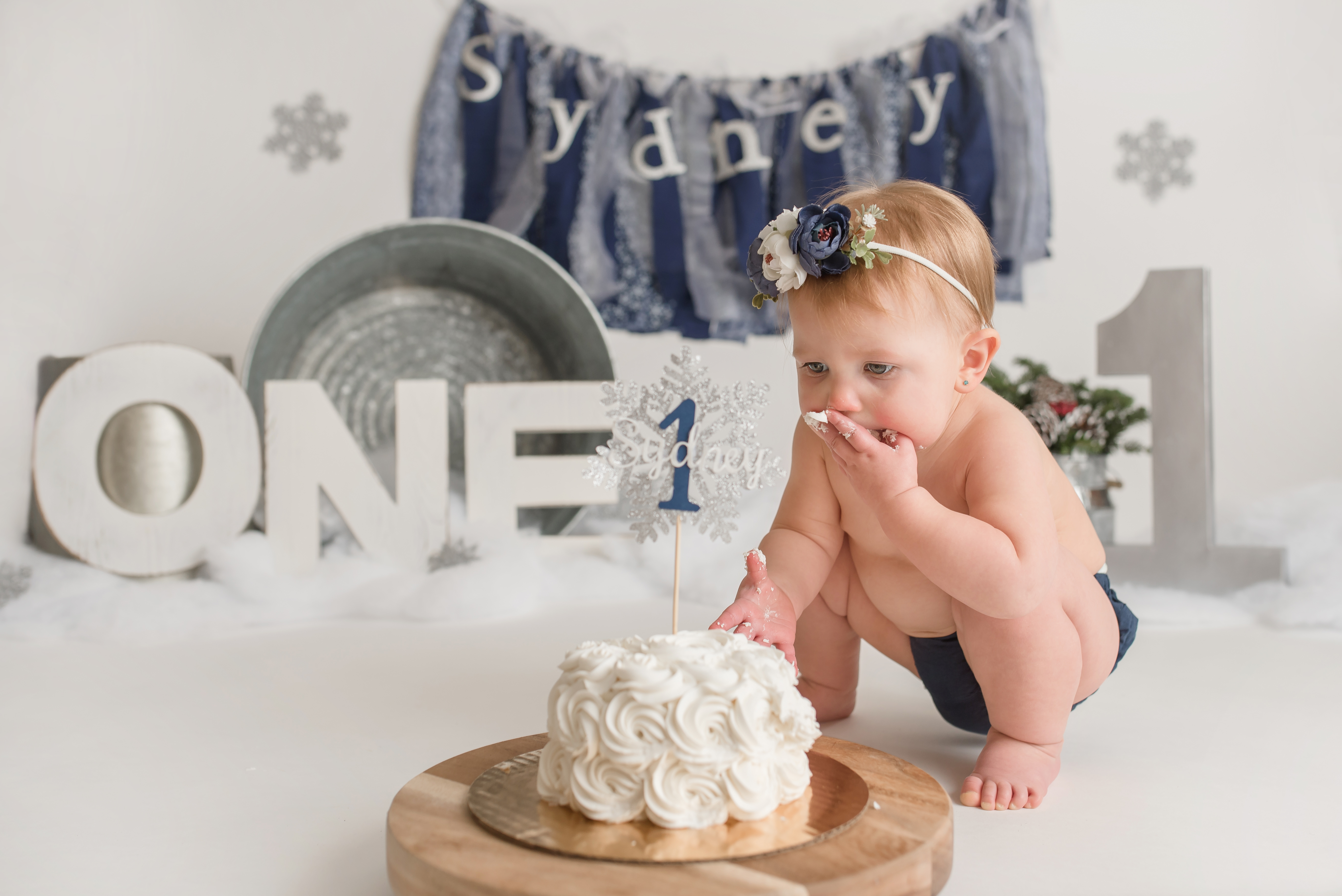 One Year Cake Smash Milestone Charlotte Photographer