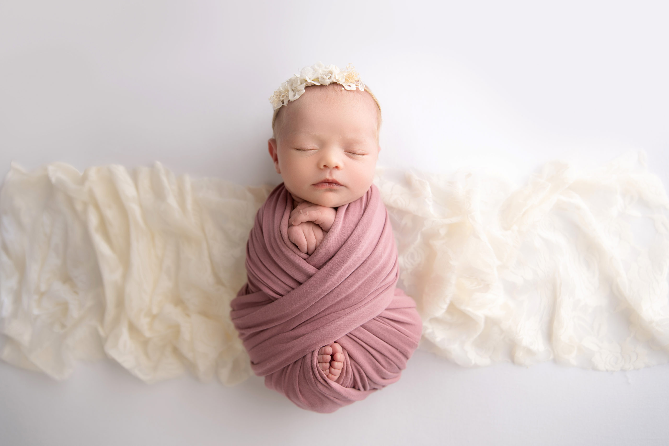 newborn girl pink wrap