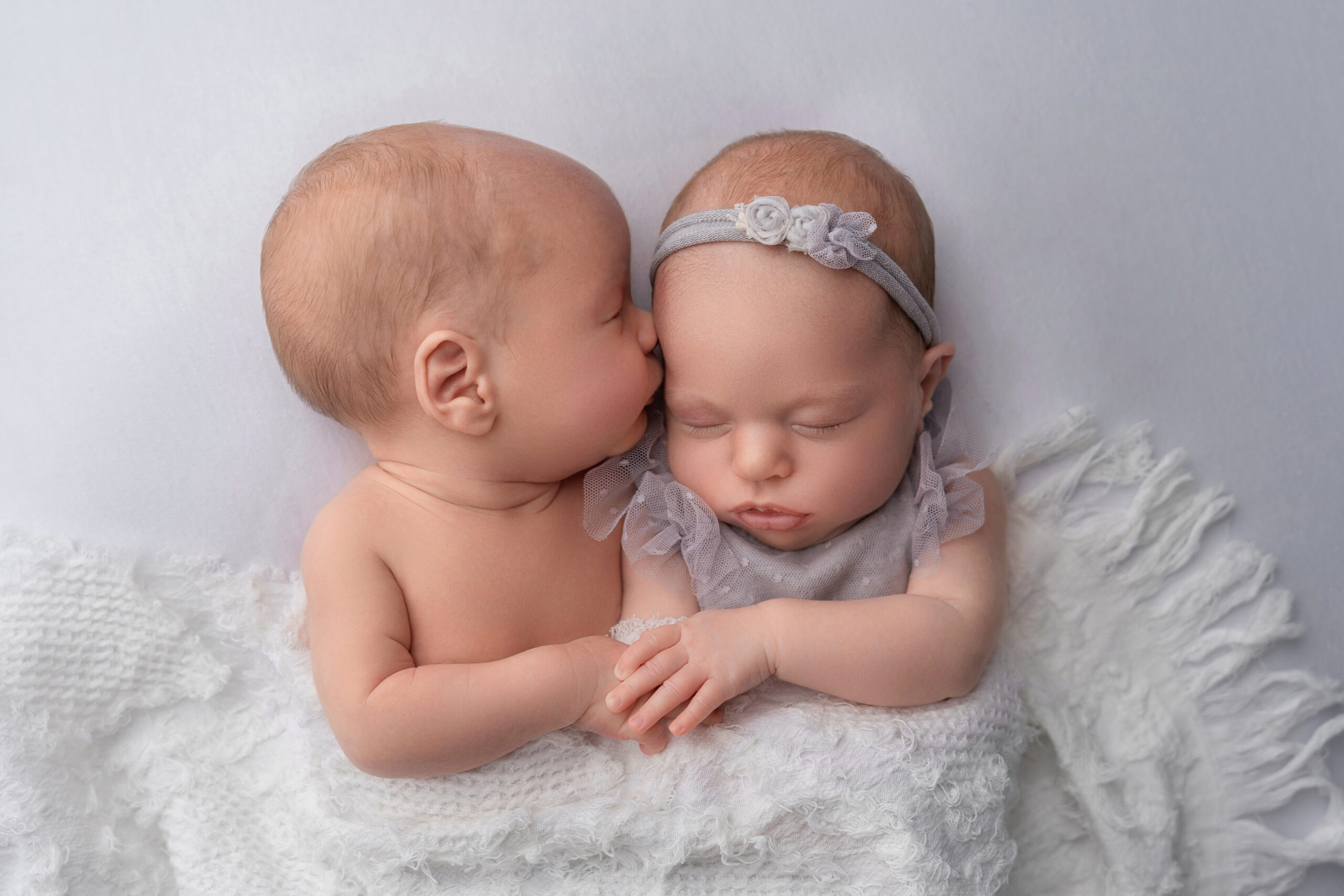twin boy and girl newborn session