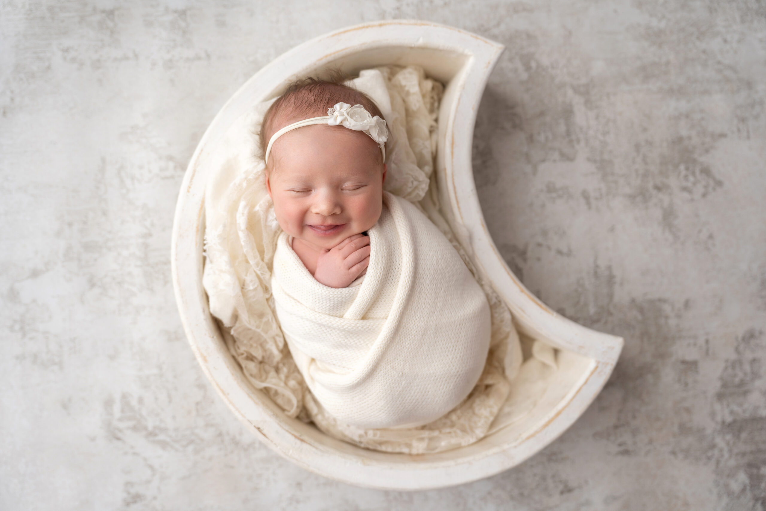 newborn baby girl photography white, green and purple