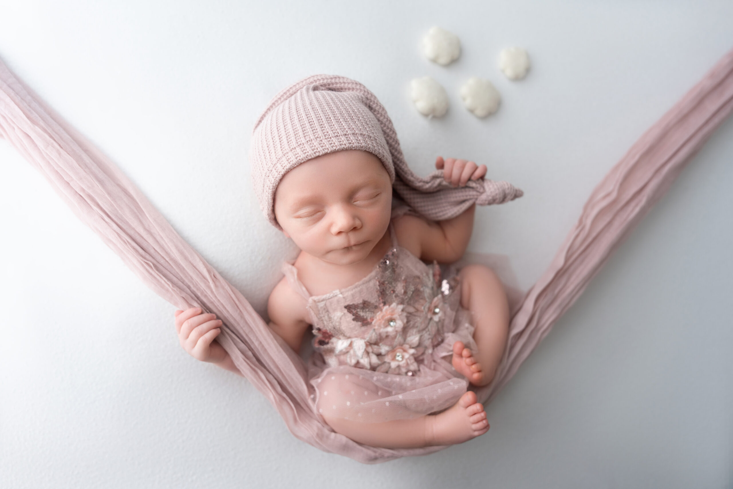 pink newborn baby girl photography session charlotte nc